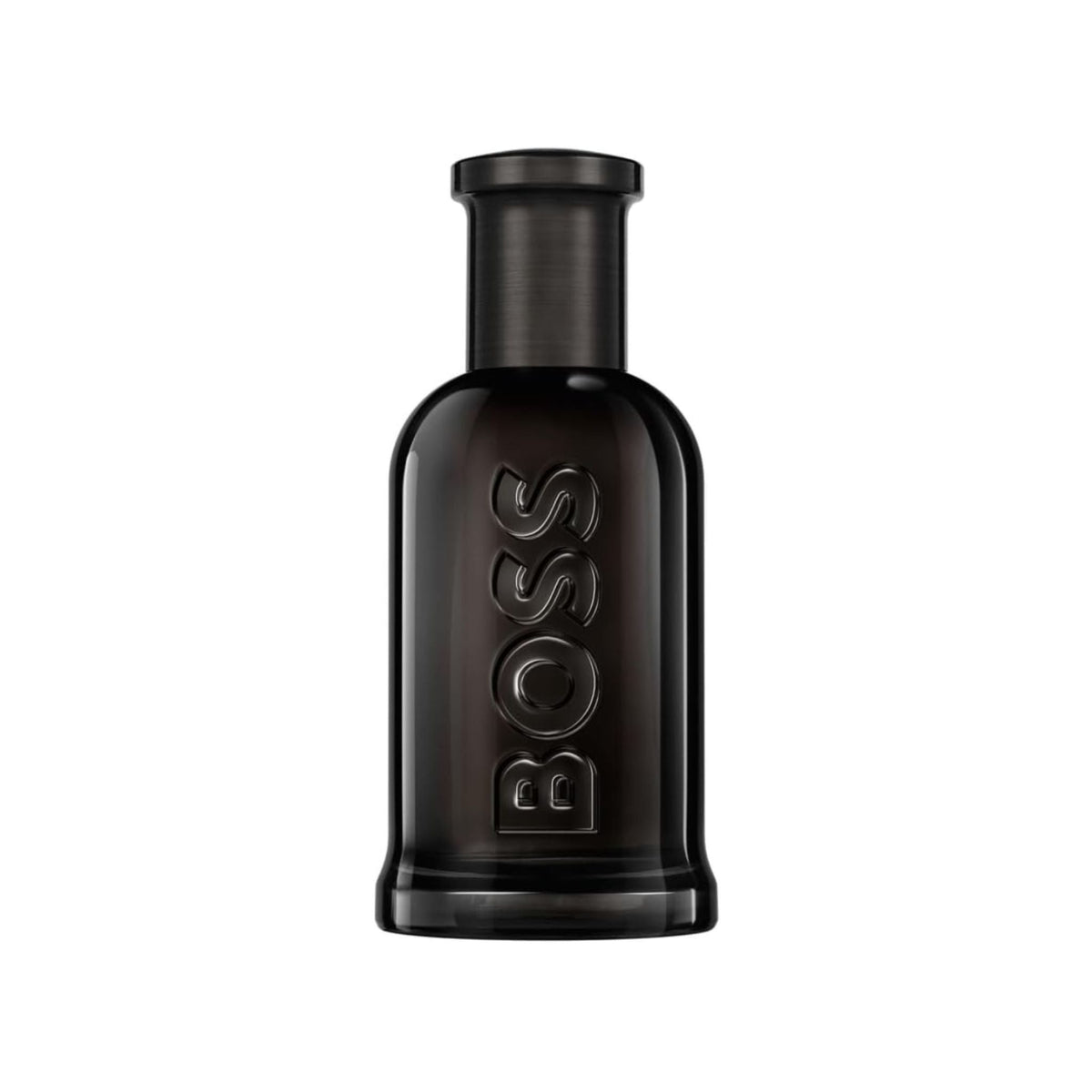 Refect Beauty Hugo Boss Bottled Parfum in a sleek, dark glass bottle with embossed branding for a sophisticated look.