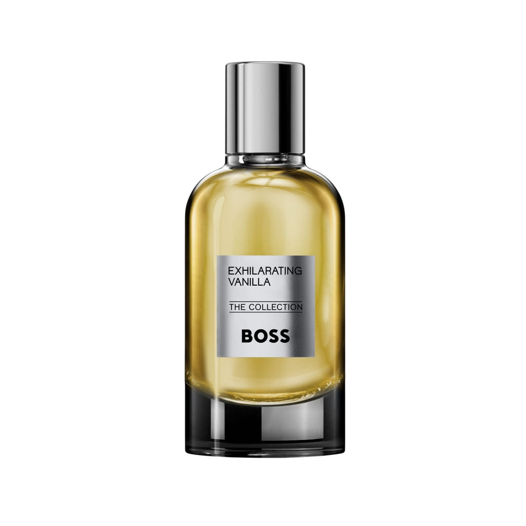 Refect Beauty Hugo Boss The Collection Exhilarating Vanilla unisex perfume in a glass bottle with silver cap.
