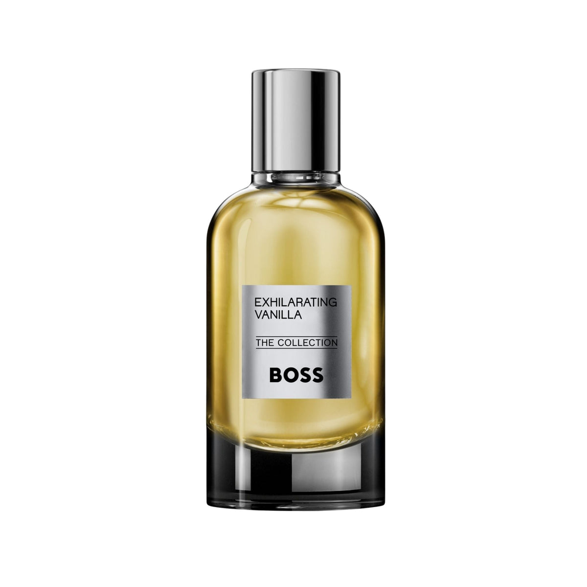 Refect Beauty Hugo Boss The Collection Exhilarating Vanilla unisex perfume in a glass bottle with silver cap.