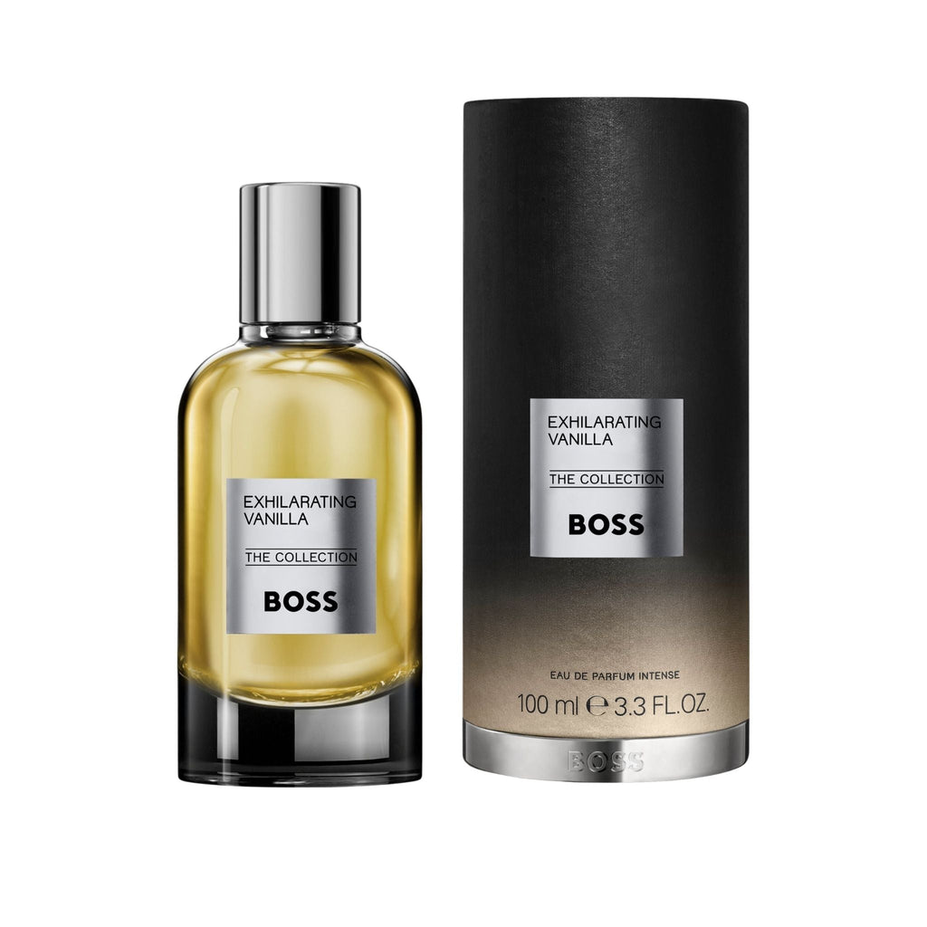 Refect Beauty Hugo Boss The Collection Exhilarating Vanilla Eau de Parfum Intense bottle and black cylindrical box