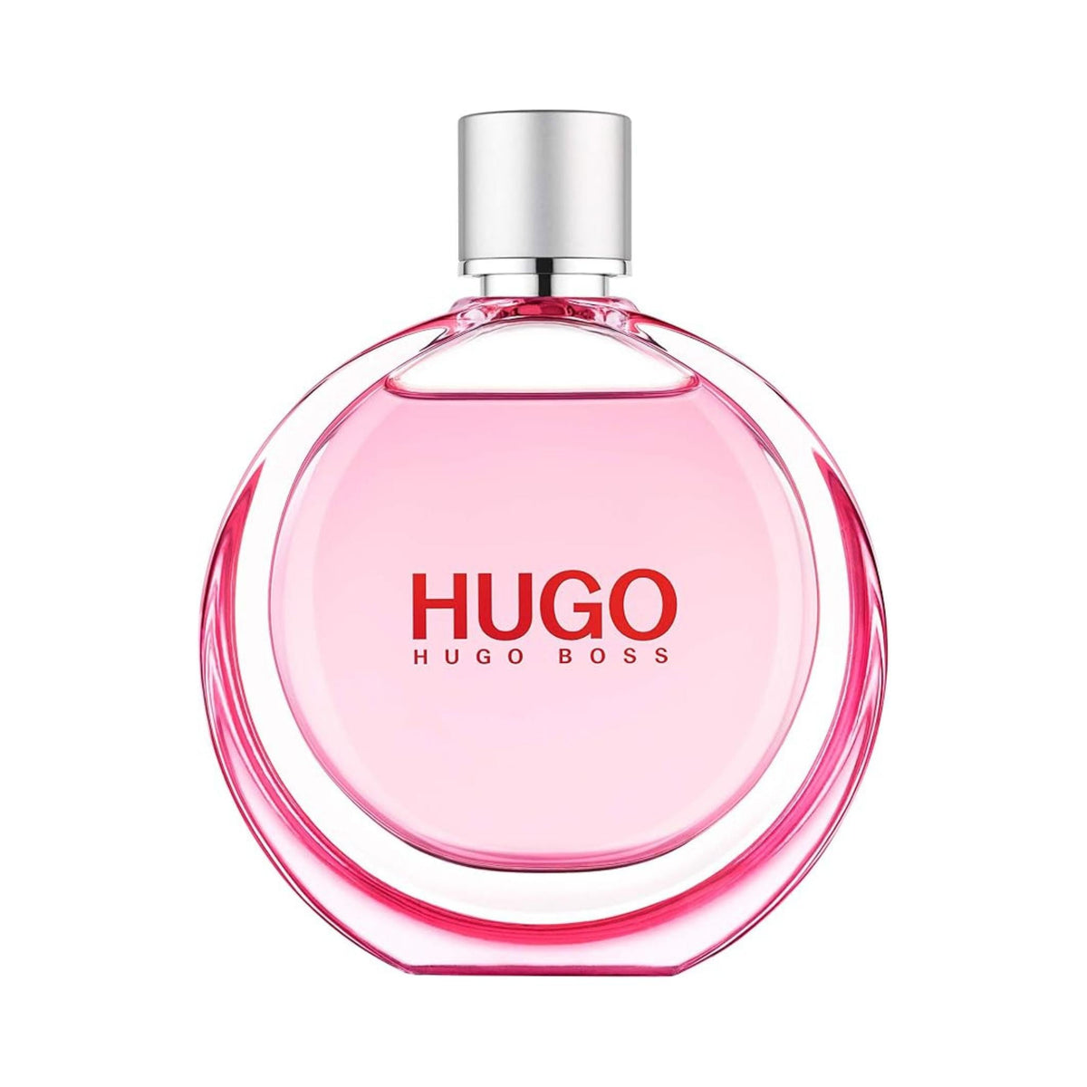 Refect Beauty Hugo Boss Extreme Eau de Parfum for women in a round pink glass bottle with a silver cap