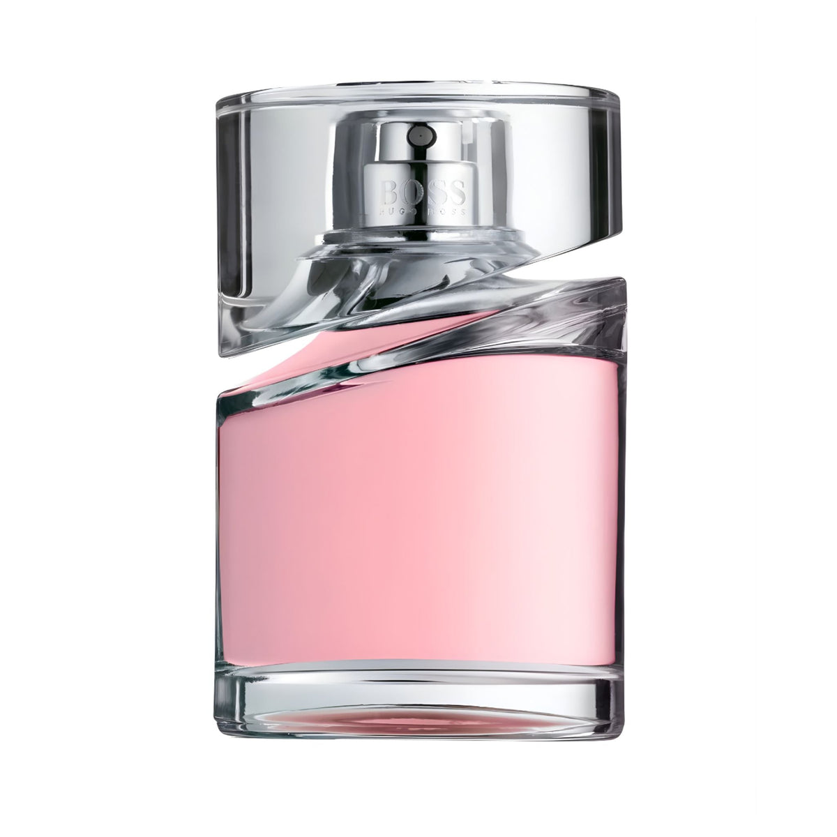Refect Beauty Hugo Boss Femme Eau de Parfum in a sleek 75ml glass bottle with a soft pink liquid and silver cap.