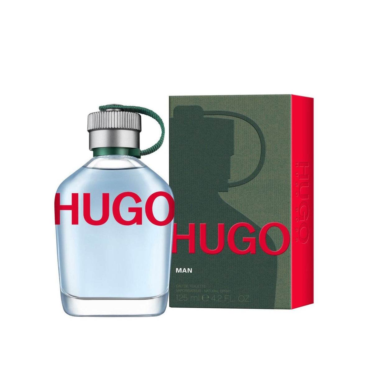 Refect Beauty Hugo Boss Hugo Man Eau de Toilette fragrance bottle and green box packaging