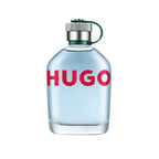 Refect Beauty Hugo Boss Hugo Man Eau de Toilette in a clear glass bottle with a signature green cap strap.