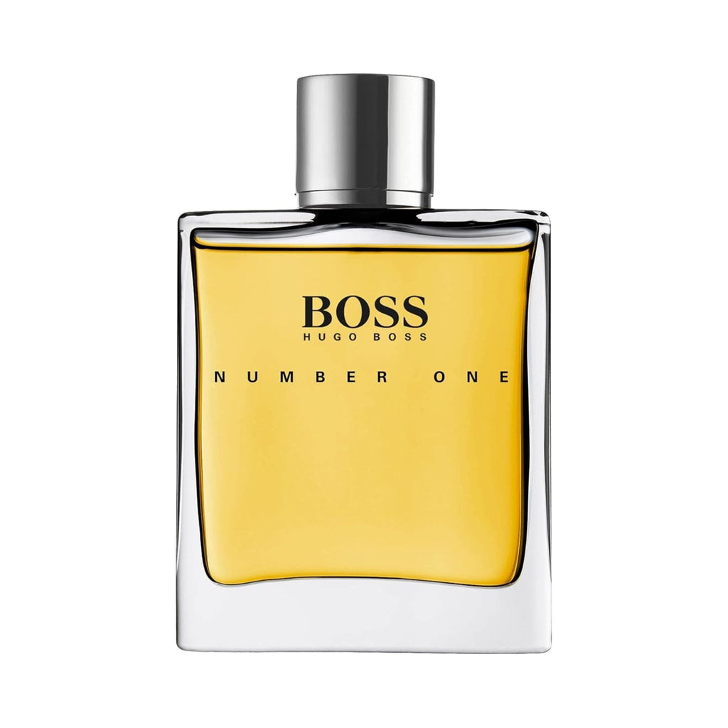 Refect Beauty Hugo Boss Number One Eau de Toilette for men in a clear glass bottle with a silver cap.