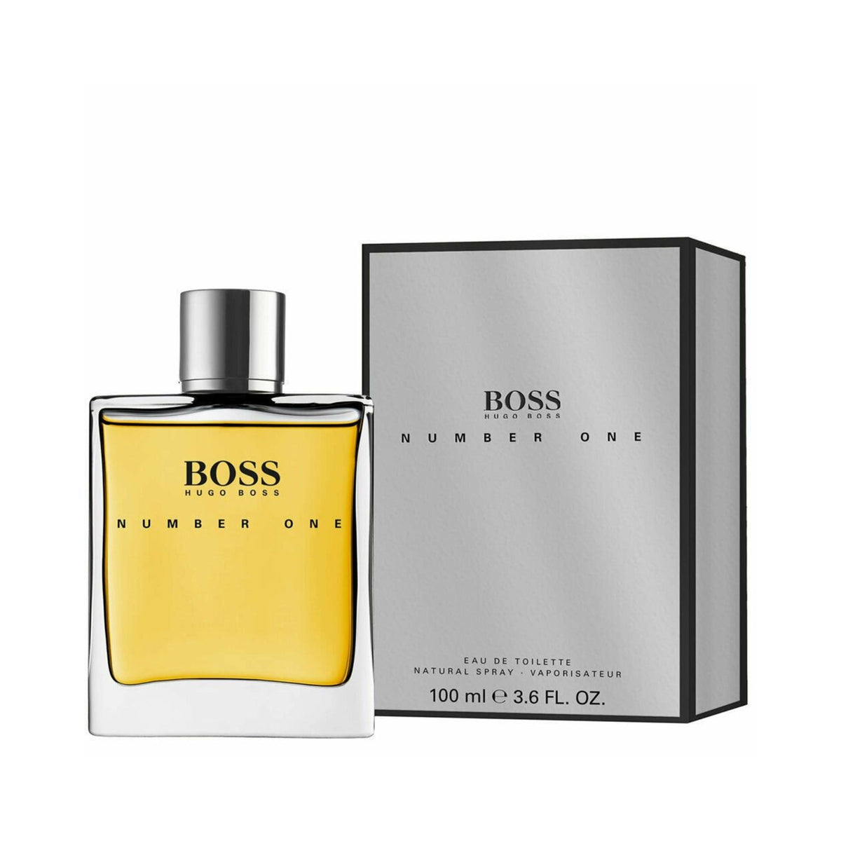 Refect Beauty Hugo Boss Number One Eau de Toilette 100ml bottle and silver box packaging for men