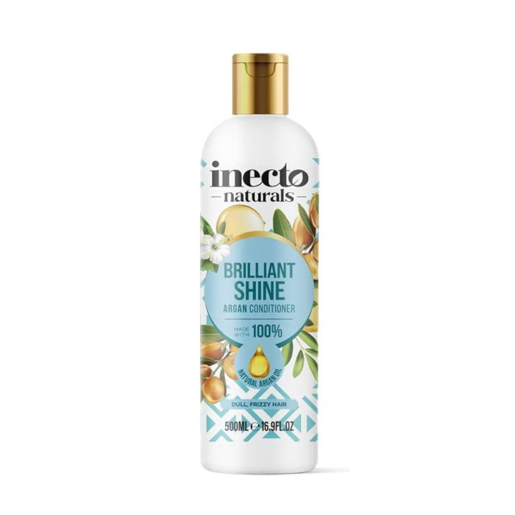 Refect Beauty Inecto Naturals Super Shine Argan Conditioner bottle with gold cap for dull and frizzy hair