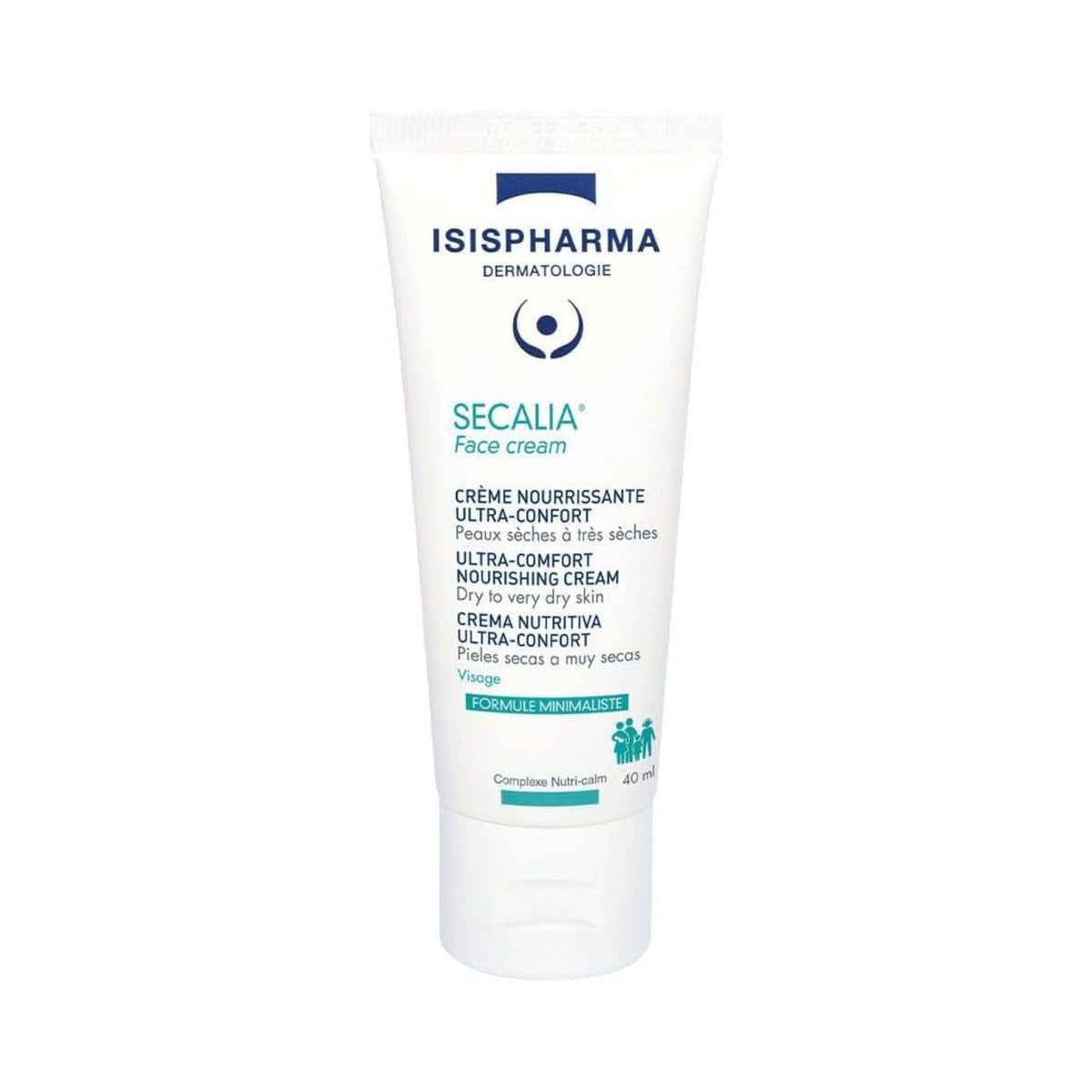 Refect Beauty ISIS Pharma Secalia nourishing face cream in a white 40ml tube for dry and sensitive skin