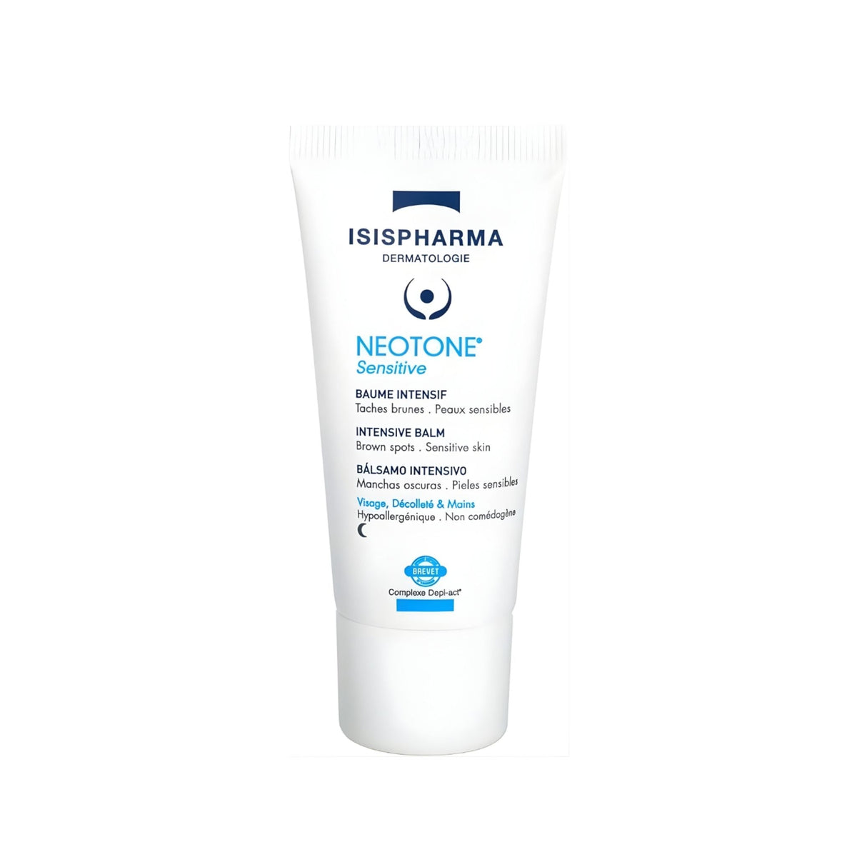 Refect Beauty Isispharma Neotone Sensitive night balm for dark spots and sensitive skin in a white squeeze tube.