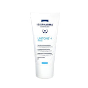Refect Beauty Isispharma Unitone 4 White Advanced Serum in a white tube for night-time dark spot treatment.