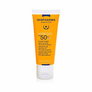 Refect Beauty Isispharma Uveblock SPF 50+ tinted fluid sunscreen in an orange tube for sensitive skin.