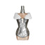 Refect Beauty Jean Paul Gaultier Classique Collector perfume bottle with a metallic silver corset and white fur collar