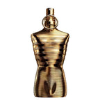 Refect Beauty Jean Paul Gaultier Le Male Elixir Absolu Parfum Intense in a metallic gold torso-shaped bottle