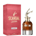Refect Beauty Jean Paul Gaultier Scandal Elixir Parfum bottle and red box with iconic gold legs cap design