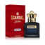 Refect Beauty Jean Paul Gaultier Scandal Intense perfume bottle with gold crown cap next to its red branded box.
