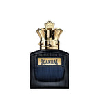 Refect Beauty Jean Paul Gaultier Scandal Intense eau de parfum in a dark blue ribbed bottle with a gold crown cap.
