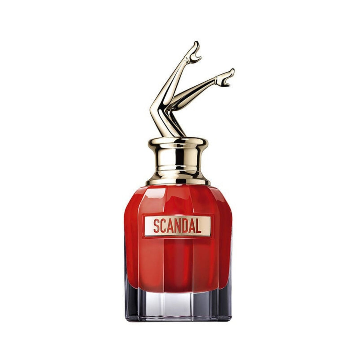 Refect Beauty Jean Paul Gaultier Scandal Le Parfum intense red glass bottle with iconic gold legs cap