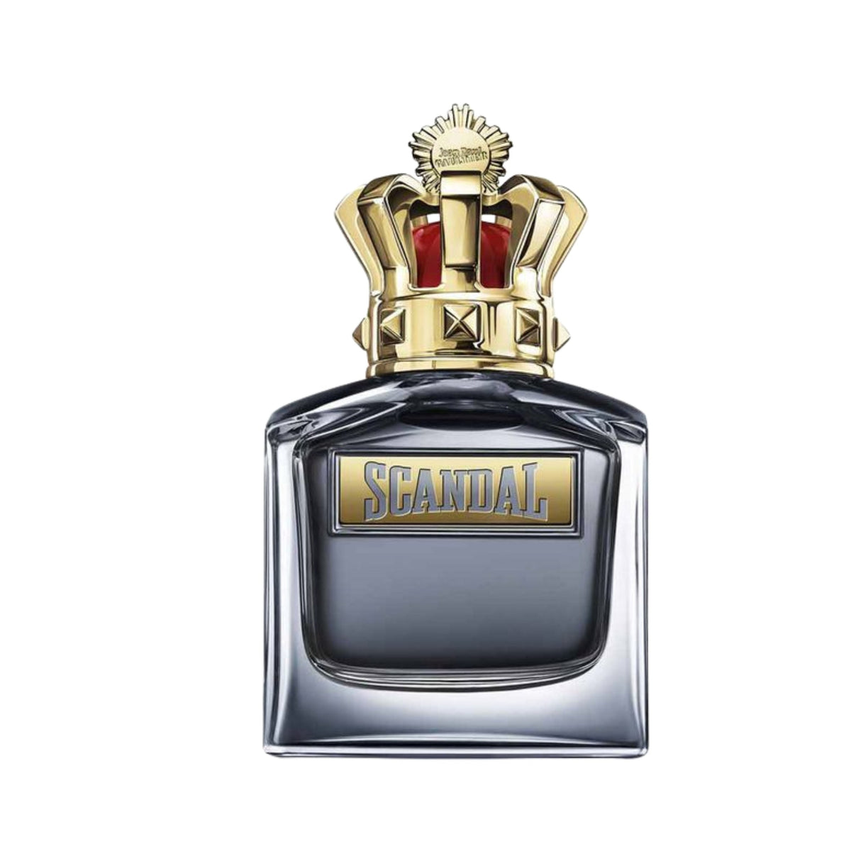 Refect Beauty Jean Paul Gaultier Scandal Pour Homme eau de toilette in a glass bottle with a gold crown cap.