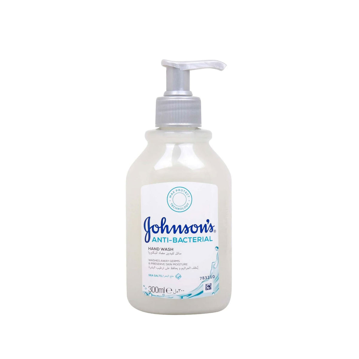 Refect Beauty Johnsons Antibacterial Sea Salts liquid hand soap in a 300ml pump bottle for germ protection.