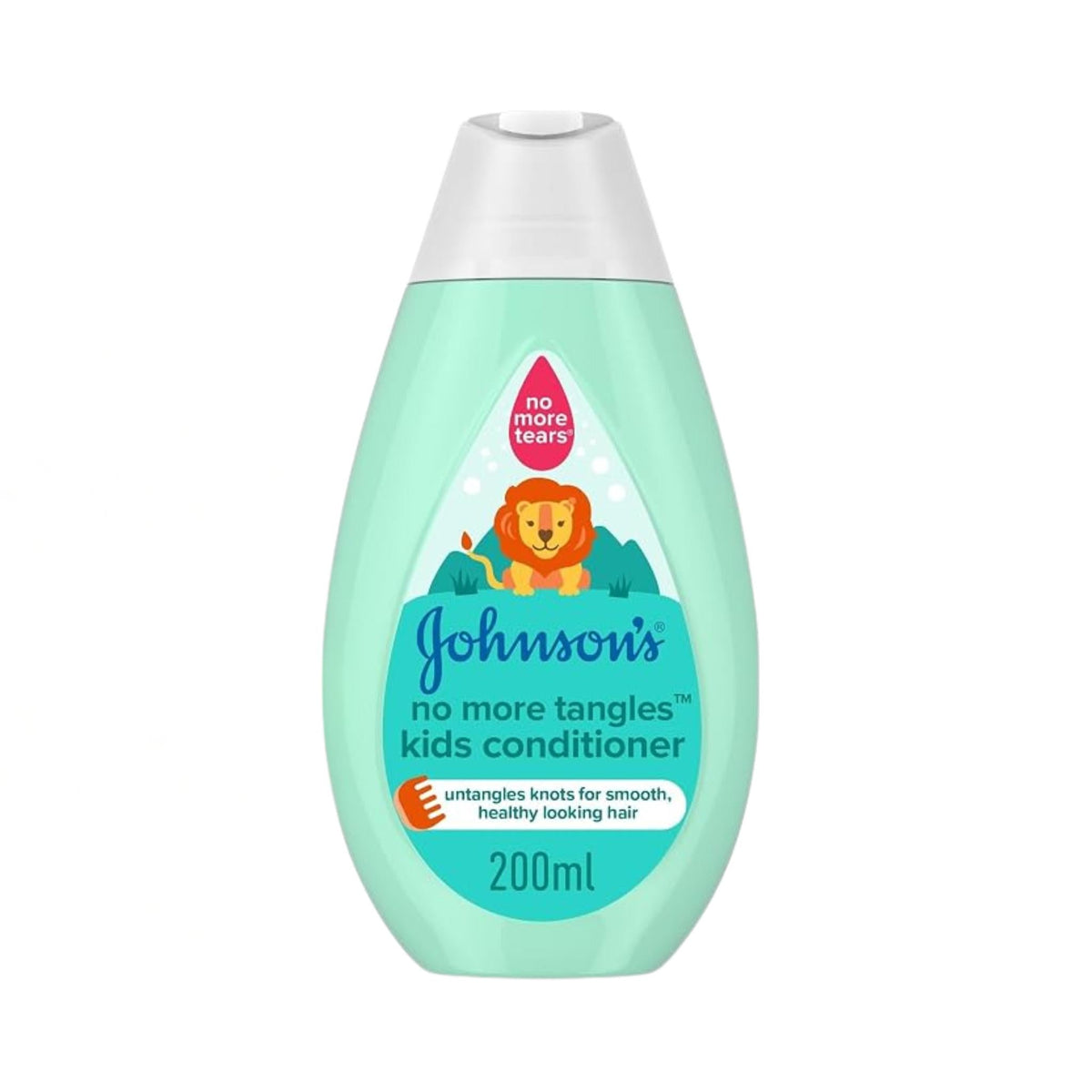 Refect Beauty Johnsons Baby No More Tangles conditioner in a 200ml light green bottle with a lion graphic