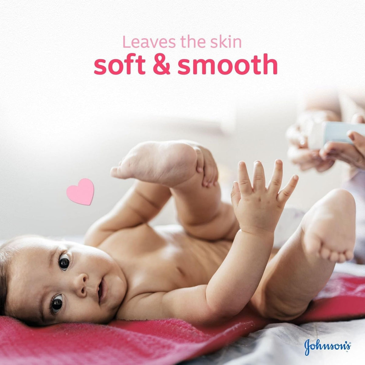 Refect Beauty Johnsons Baby Oil being used during a gentle massage to keep a baby's skin soft and smooth