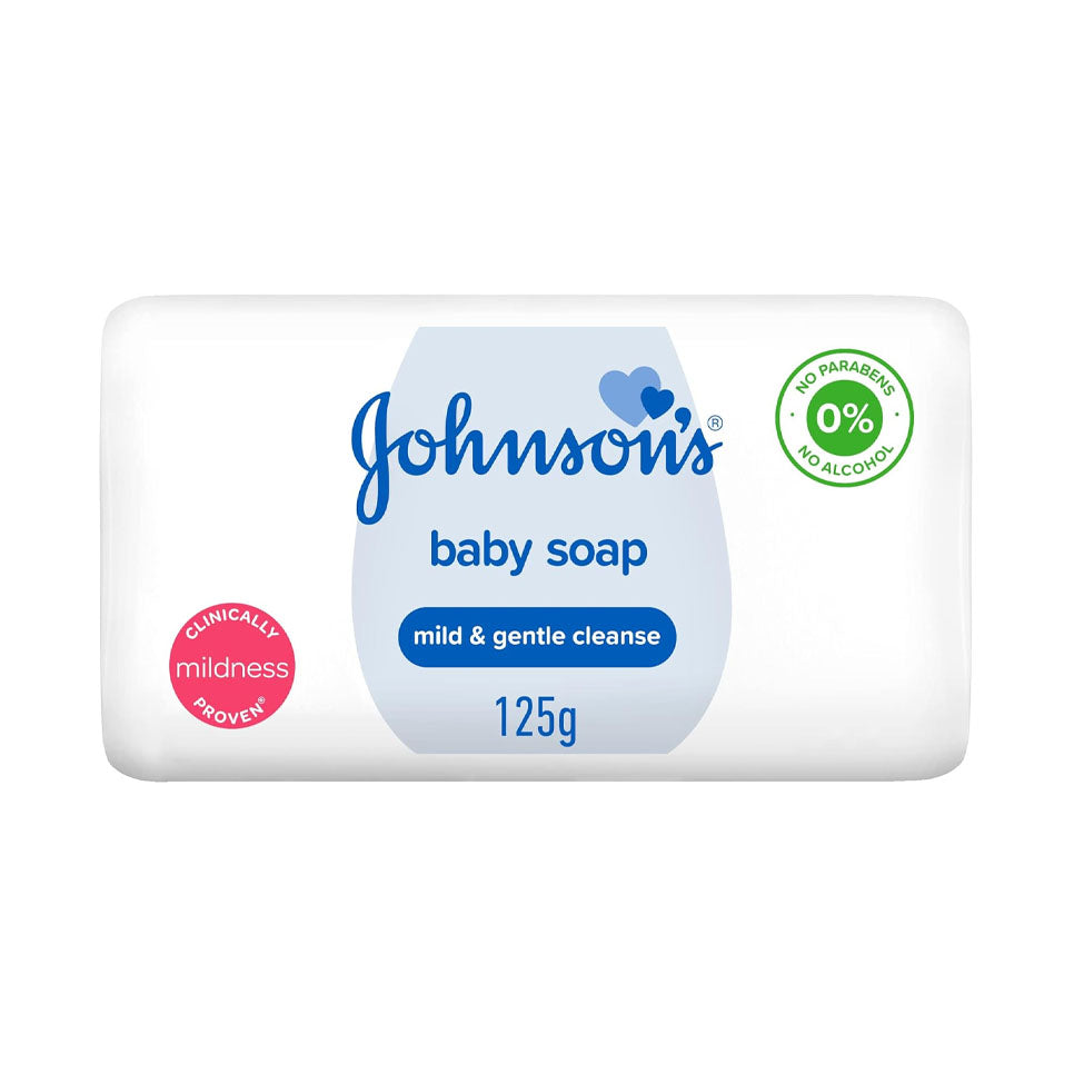 Refect Beauty Johnsons Baby Soap bar with mild and gentle formula, free from parabens and alcohol, 125g size.