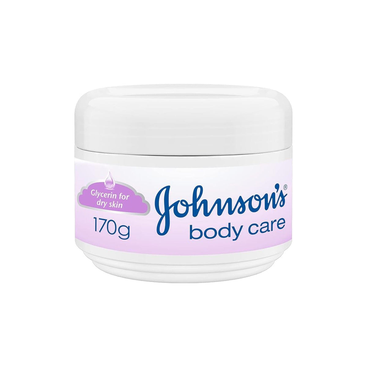 Refect Beauty Johnsons Body Care moisturizing glycerin cream in a 170g white jar for dry skin hydration.