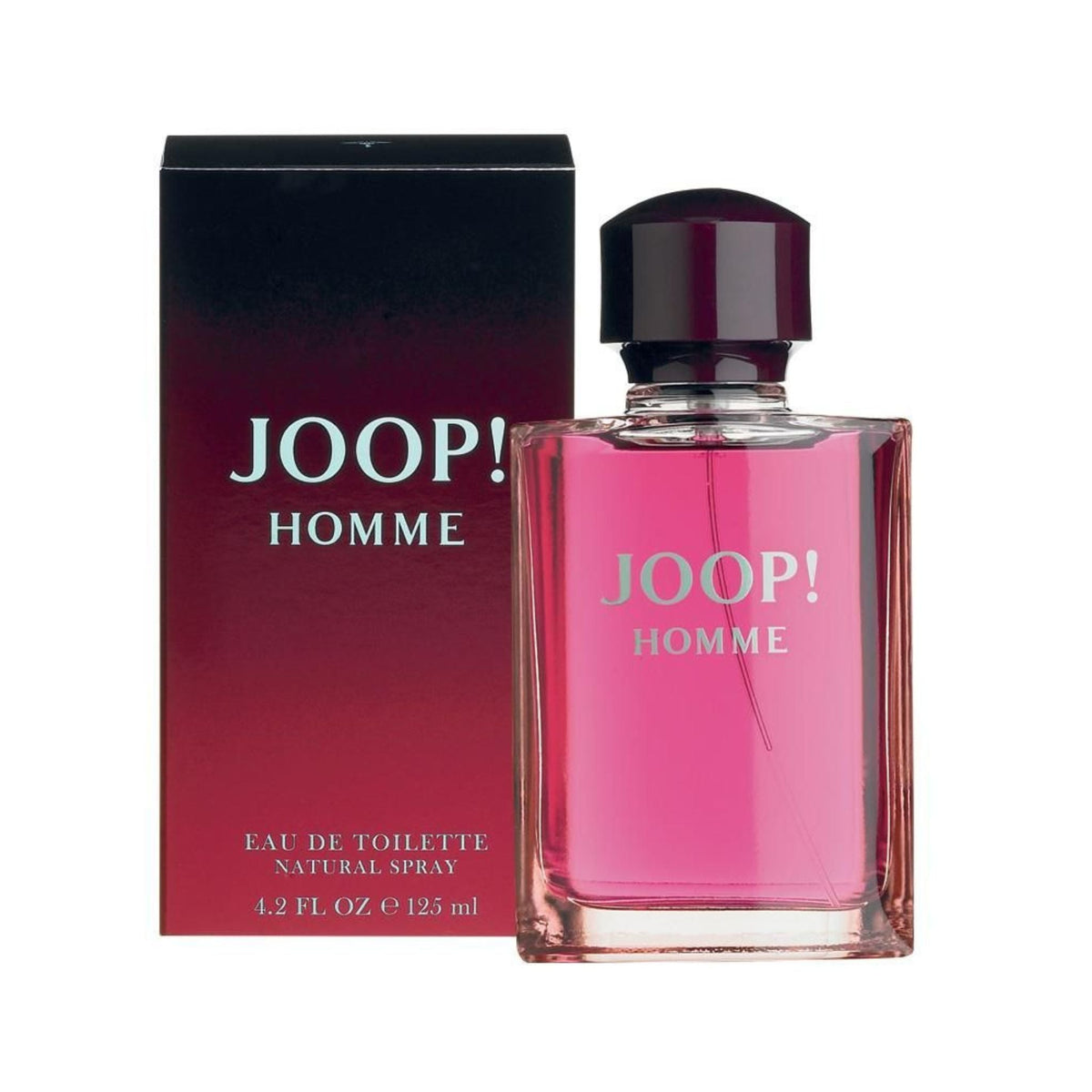 Refect Beauty Joop Homme Eau de Toilette fragrance in a rectangular glass bottle with a dark red box