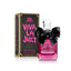 Refect Beauty Juicy Couture Viva La Juicy Noir perfume bottle with a black bow next to its decorative black box