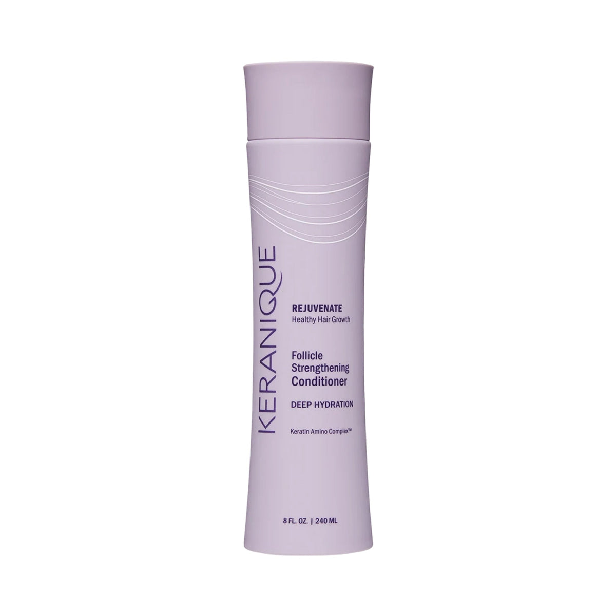 Refect Beauty Keranique Deep Hydration Follicle Strengthening Conditioner in a light purple 8 fl oz bottle