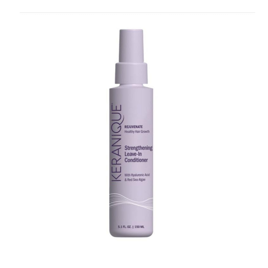 Refect Beauty Keranique Strengthening Leave-In Conditioner spray bottle in light purple for hair care