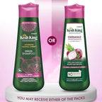 Refect Beauty Kesh King organic onion shampoo with curry leaves in two bottle variations for hair strengthening