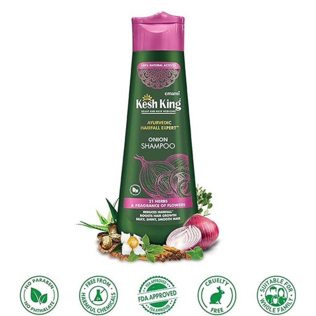 Refect Beauty Kesh King organic onion shampoo bottle with curry leaves for hair nourishment and strength
