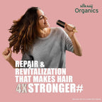 Refect Beauty Kesh King Organics fermented rice water shampoo advertisement featuring a woman with healthy hair