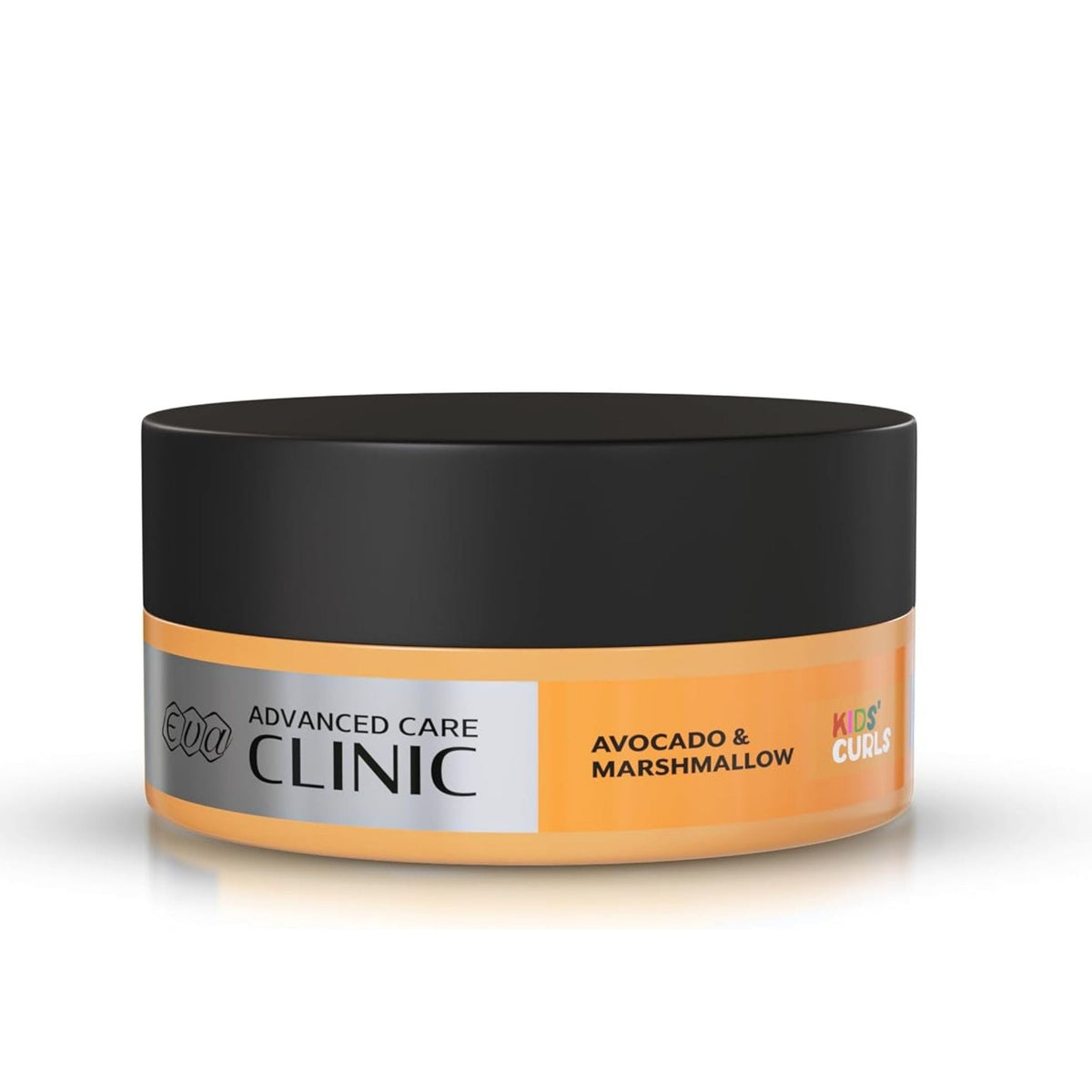 Refect Beauty Eva Advanced Care Clinic Kids Curls leave-in conditioner jar with orange label and black lid