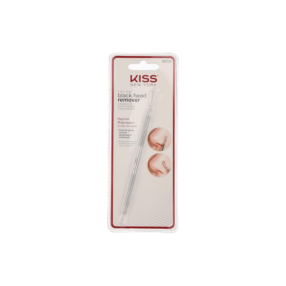 Refect Beauty Kiss 2 Way Black Head Clear stainless steel facial cleansing tool in original retail packaging