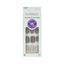 Refect Beauty Kiss imPRESS press-on nails in a medium almond shape with solid grey and glitter accent designs.