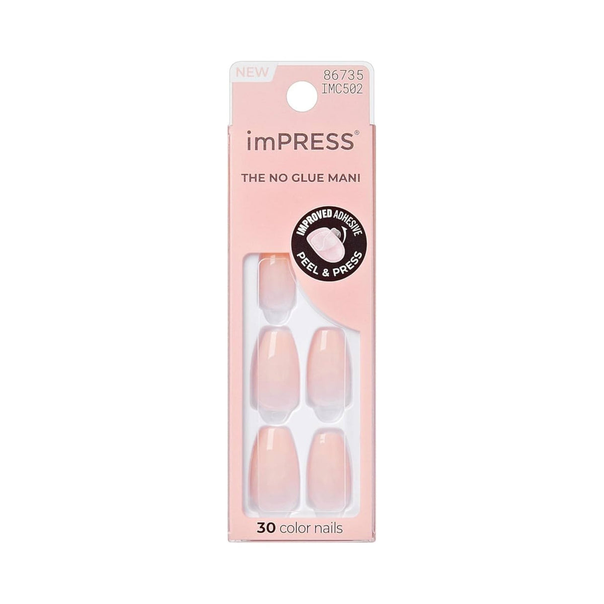 Refect Beauty KISS imPRESS Color press-on nails in Serendipity, a soft mint green shade with a glossy finish.