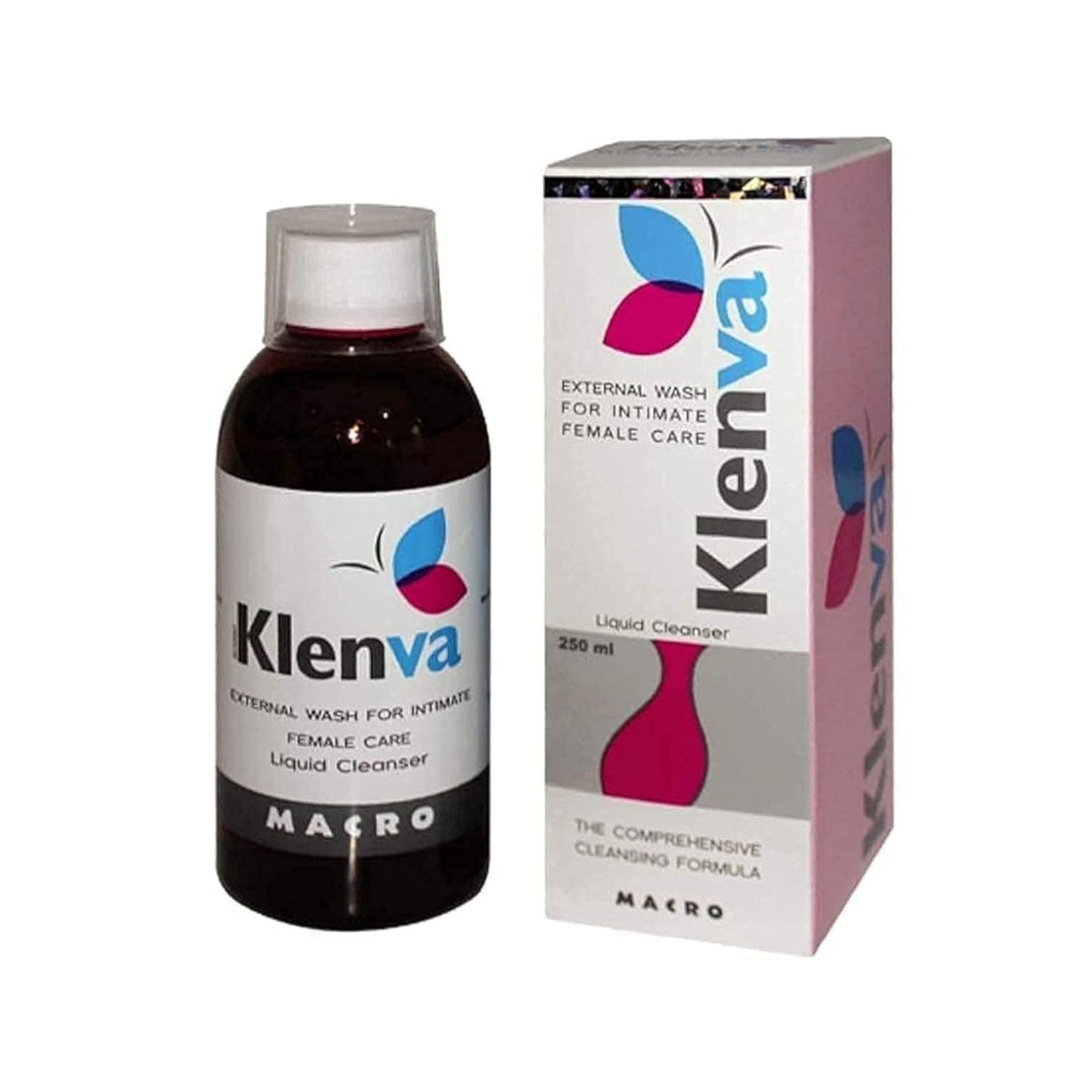 Refect Beauty Klenva vaginal cleanser solution bottle and box for gentle daily intimate hygiene and pH balance.