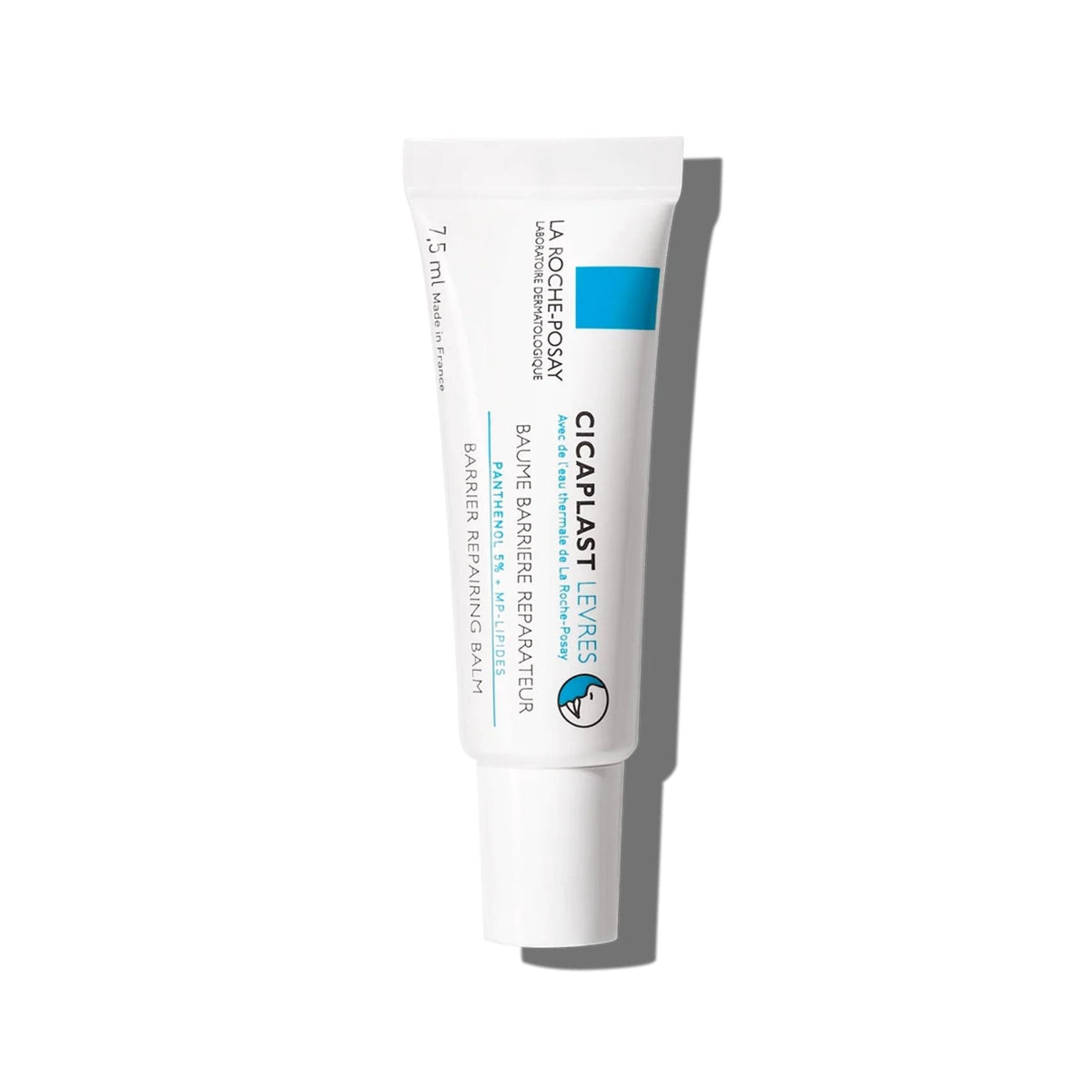 Refect Beauty La Roche-Posay Cicaplast Lip Balm in a white squeeze tube for repairing chapped and irritated lips.