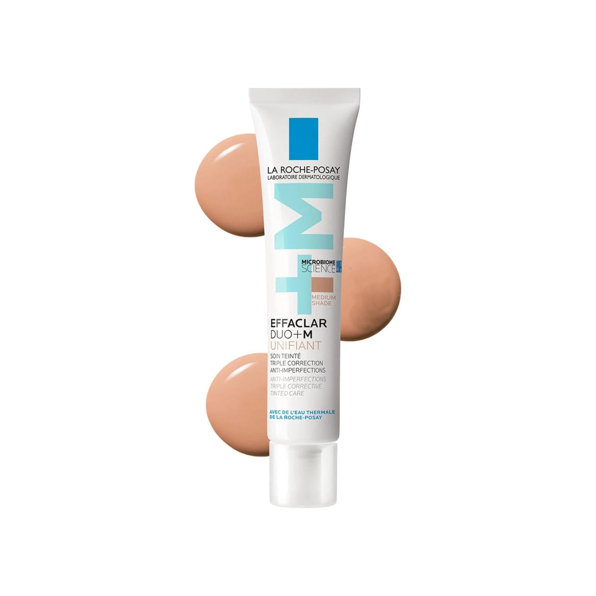 Refect Beauty La Roche-Posay Effaclar Duo+M Unifiant tinted cream for acne-prone skin with medium shade swatch