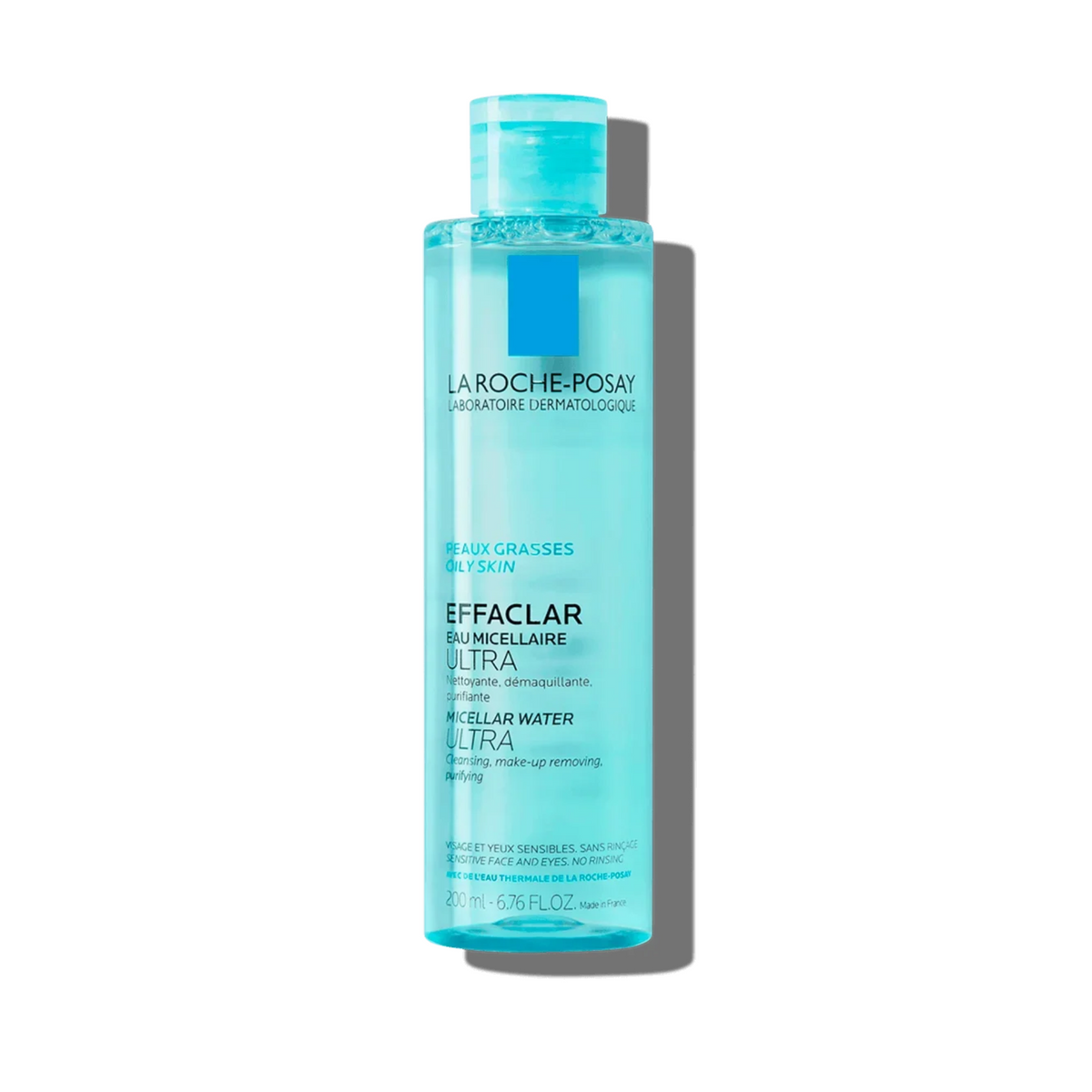 Refect Beauty La Roche-Posay Effaclar Micellar Water in a 200ml blue bottle for oily and blemish-prone skin.