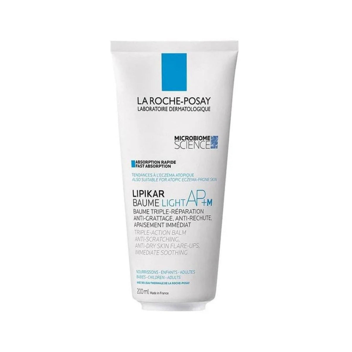Refect Beauty La Roche-Posay Lipikar Baume AP+M Light Cream for dry, sensitive, and eczema-prone skin in a 200ml tube.
