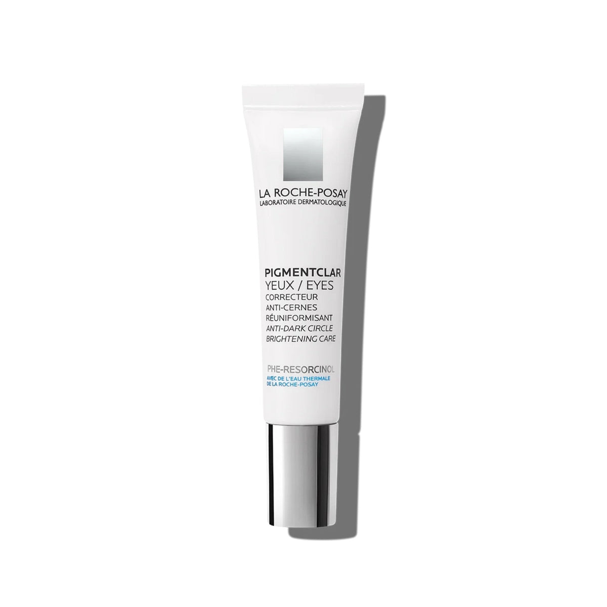 Refect Beauty La Roche-Posay Pigmentclar Eyes brightening cream in a white tube with a metal applicator tip.
