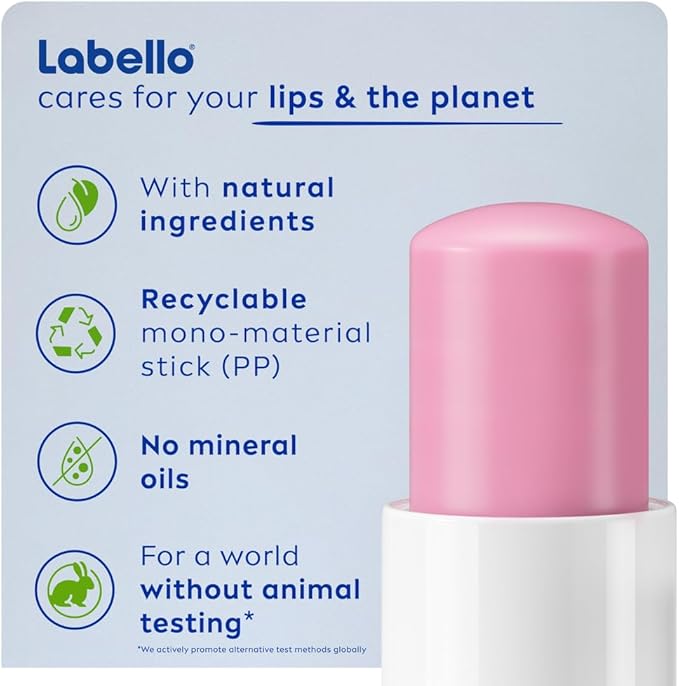 Refect Beauty Labello Soft Rose lip balm stick with natural ingredients and recyclable packaging