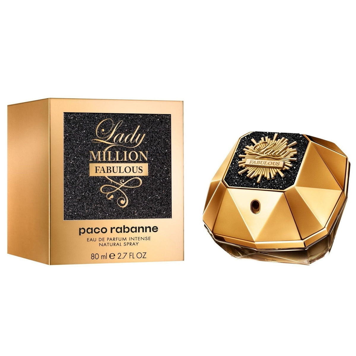 Refect Beauty Lady Million Fabulous Eau de Parfum Intense bottle and gold glitter box packaging