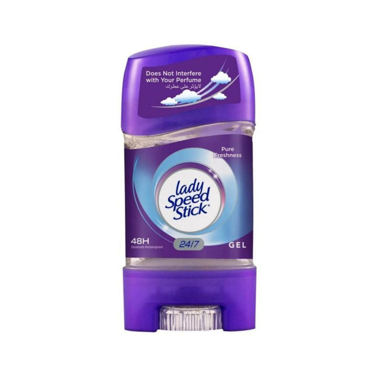 Refect Beauty Lady Speed Stick Pure Freshness antiperspirant gel in a purple container with clear gel formula