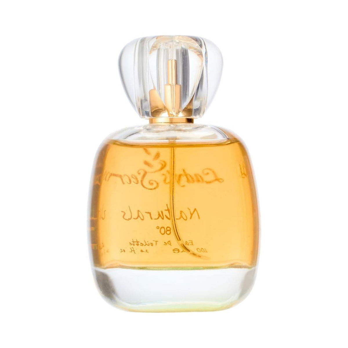 Refect Beauty Lady’s Secret Naturals Eau de Toilette in a clear glass bottle with a unique crystal-style cap.