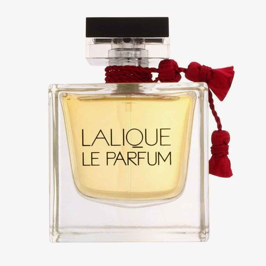 Refect Beauty Lalique Le Parfum eau de parfum in a square glass bottle with a red tassel accent