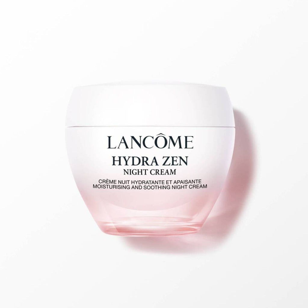 Refect Beauty Lancome Hydra Zen Nuit anti-stress moisturising night cream in a pink and white glass jar